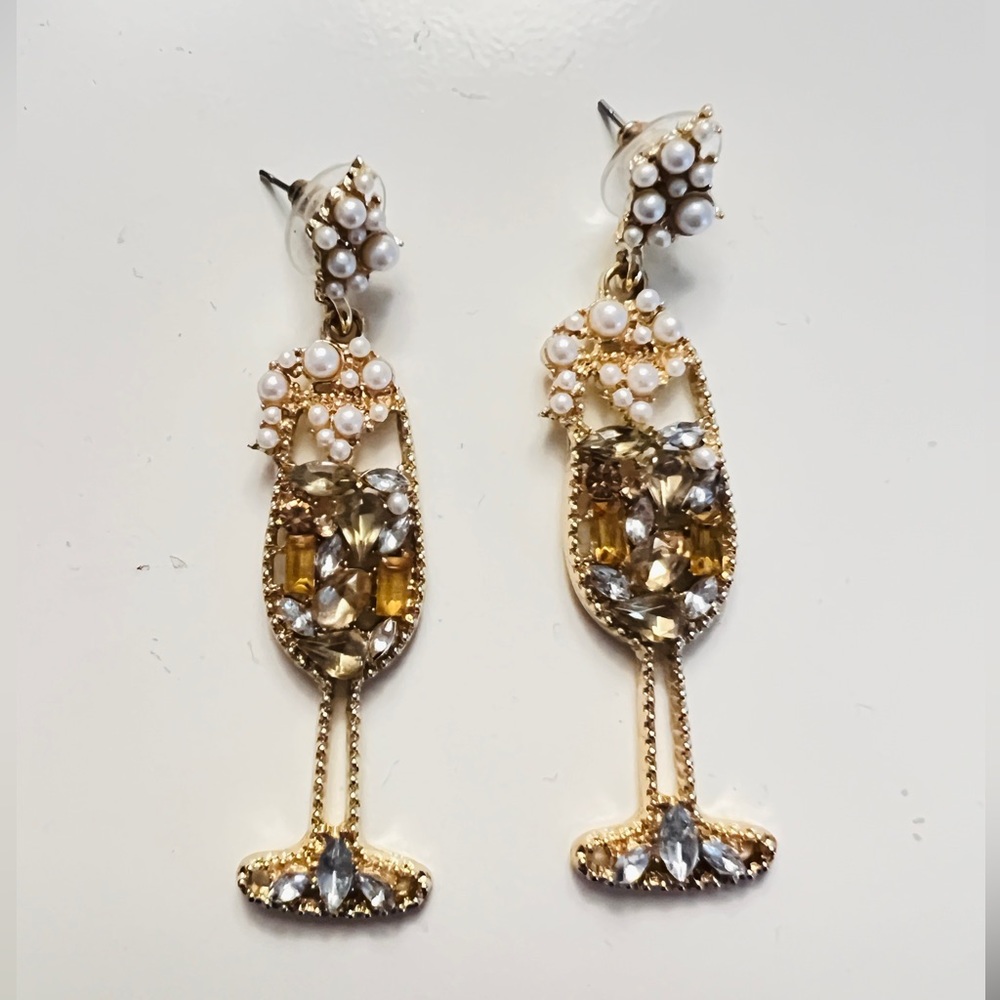 Champaign jeweled earrings